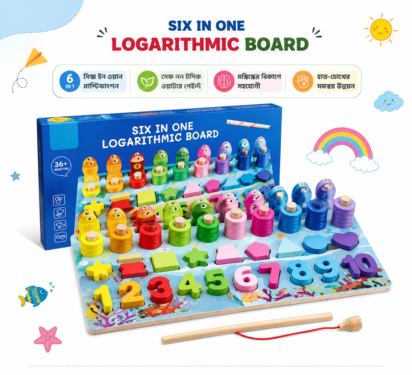 Six In One Logarithmic Board | Fun & Learn