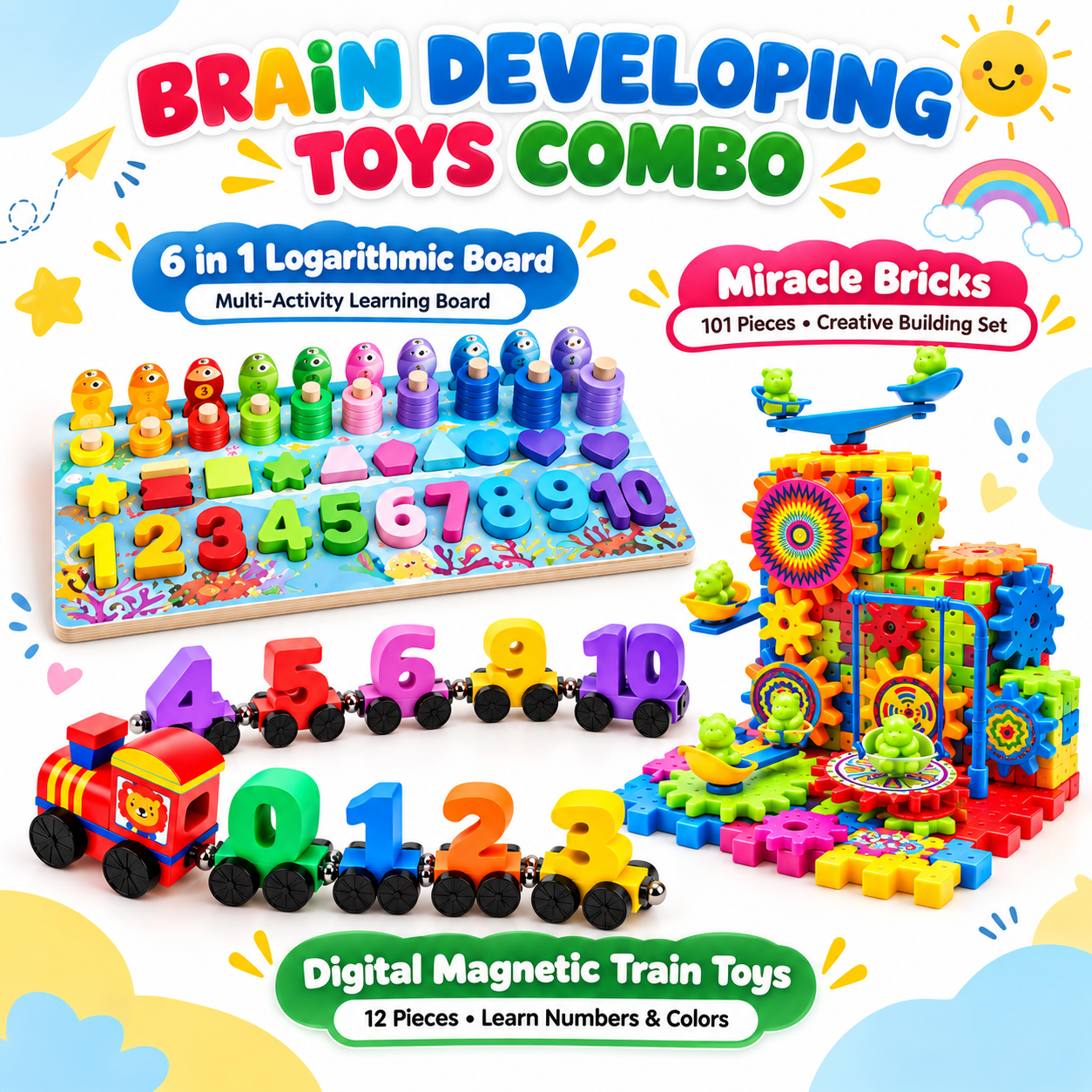 Brain Developing Toys Combo | Learn with Fun